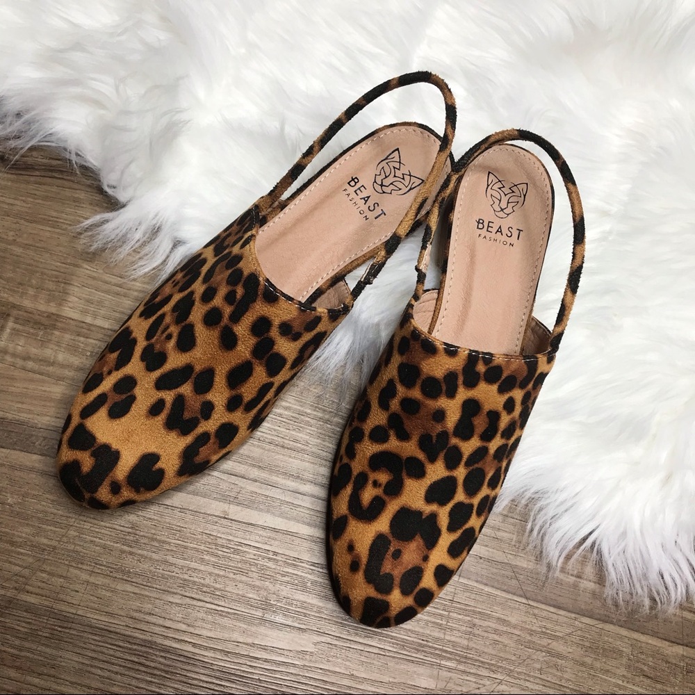LAST PAIR size 10❗️LEOPARD VEGAN slip on mules - Picture 2 of 7